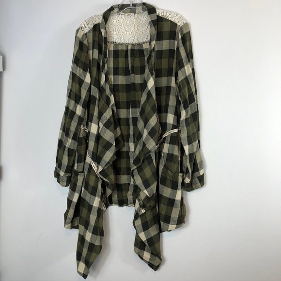 Indigo Soul Green Plaid Waterfall 